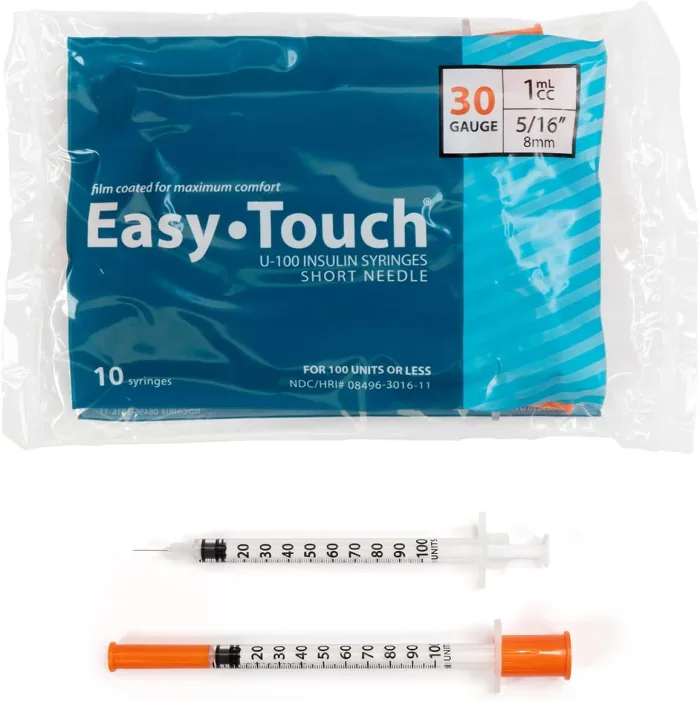 EasyTouch Insulin Syringes - 30G, 1cc, 5/16″ (8mm)