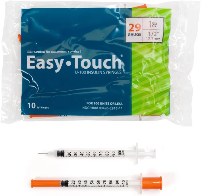 EasyTouch Insulin Syringes - 29G, 1cc, 1/2″ (12.7mm)