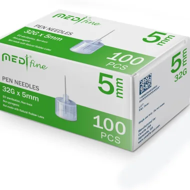 Medtfine Pen Needles - 32G, 3/16" (5mm), 100/Box