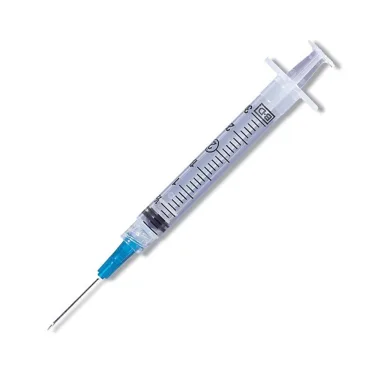 BD 3mL Luer-Lock Syringe with Hypodermic Needle, 25G, 1" (25mm), 5/Pack