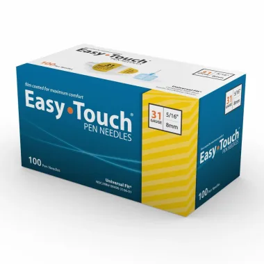 EasyTouch Pen Needles - 31G, 5/16" (8mm), 100/Box