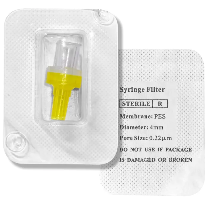 PES Syringe Filter, 0.22um, 4mm, Luer Lock/Luer Slip, Sterile