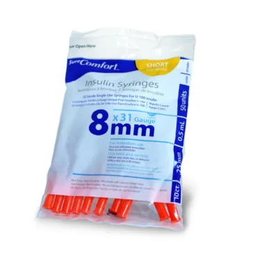 SureComfort Insulin Syringes - 31G, 0.5cc, 5/16″ (8mm)