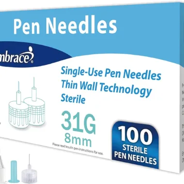 Embrace Pen Needles - 31G, 5/16" (8mm), 100/Box